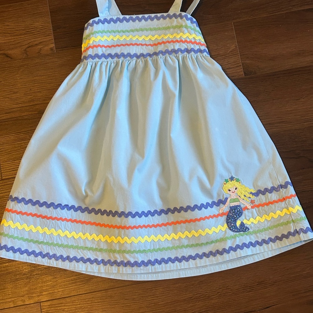Gymboree Light Blue Cotton Dress with mermaid. Great for summer at the beach.